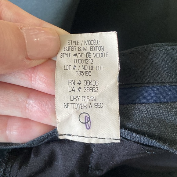 THEORY Womens Straight Fit Trousers Super Slim Solid Black Size US 6 - Picture 5 of 13